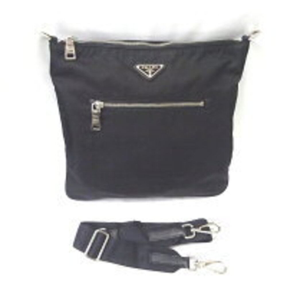 Prada ReNylon Saffiano Leather Shoulder Bag black